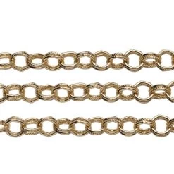 CH2611-G: Double Link 8mm Cable Chain Gold Plated Solid Hypoallergenic Brass And Steel - 1 Foot -Handmade Beads Discount Store CX2611 G thumbnail
