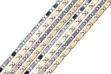 CH2613-AS: Flat Mariner Designer Chain 2.5mm Links With Joining Loop On Each End Of Links Antique Silver Plated Solid Hypoallergenic Brass - 1 Foot 3 CH2613-AS: Flat Mariner Designer Chain 2.5mm Links With Joining Loop On Each End Of Links Antique Silver Plated Solid Hypoallergenic Brass - 1 Foot