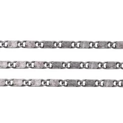CH2613-AS: Flat Mariner Designer Chain 2.5mm Links With Joining Loop On Each End Of Links Antique Silver Plated Solid Hypoallergenic Brass - 1 Foot -Handmade Beads Discount Store CX2613 AS thumbnail