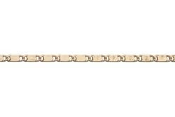 CH2613-HG: Flat Mariner Designer Chain 2.5mm Links With Joining Loop On Each End Of Links Satin Hamilton Gold Plated Solid Hypoallergenic Brass - 1 Foot -Handmade Beads Discount Store CX2613 HG StringingMaterials JewelryChain