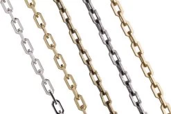 CH2614-AS: 6x10mm Angular Paperclip Cable Chain Antique Silver Plated Solid Hypoallergenic Brass- Sold In Half Foot (6 Inch) Increments