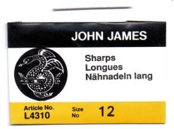 FI280-12: Needle John James Short Sharp #12 (L4310-12) 25 Pieces Per Package