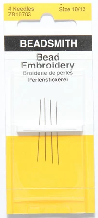 FI287: Bead Embroidery Needle Sizes 10 & 12 4pk 1 Package