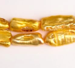 FP095-BW1: Pearl Vertical Biwa Apricot 5x14-8x20mm - String