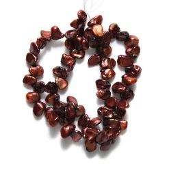FP095-K: Pearl Keshi Petal Drop Mahogony 7x10mm Average - String