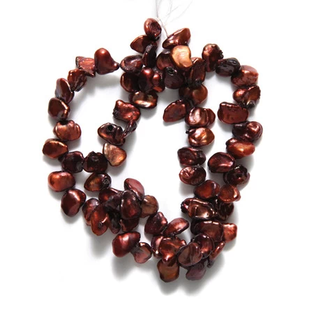 FP095-K: Pearl Keshi Petal Drop Mahogony 7x10mm Average - String 3 FP095-K: Pearl Keshi Petal Drop Mahogony 7x10mm Average - String