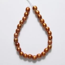 FP095-LH4: Pearl 2mm Inner Dia Meter Bronze 7.5x8mm 8 Inch - String