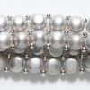 FP900-8: Pearl Stretch Bracelet Silver 6mm 2 Row - 1 Each -Handmade Beads Discount Store FP900 8 Beads FreshwaterPearls