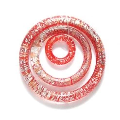 FV7200-9: China 3 Ring Pendant Transparent Red/silver 16/32/45mm 1 Set