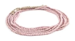 GA176-JVA: Rose Pink Java Glass Heishi Beads 3-4mm 23 Inch Strand
