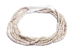 GA191-JVA: Rustic White Java Glass Heishi Beads 3-4mm 23 Inch Strand