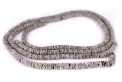 GA238-SHL: Shell Heishi Beads Grey 7-8mm Approximately 600 Beads Per 24 Inch Strand