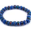 GA622-BLU: Nepal Bone Mala Bracelet Blue - 1 Each -Handmade Beads Discount Store GA622 BLU thumbnail