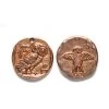 GG256-RGA: Green Girl Owl Coin 26mm Rose Gold Antique - 1 Piece -Handmade Beads Discount Store GG256 RGA PendantsandCharms Pewter AnimalsInsectsBirdsandFish