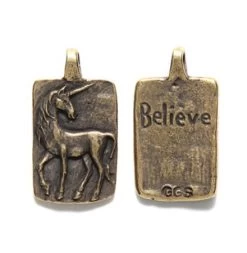 GG403-BZA: Green Girl Believe Unicorn Bronze Antique 31 - 1 Piece