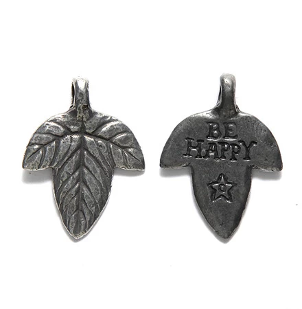 GG404-PW: Green Girl Be Happy Leaf 20x25mm Pewter - 1 Piece 3 GG404-PW: Green Girl Be Happy Leaf 20x25mm Pewter - 1 Piece