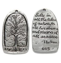 GG438-AS: Green Girl Tree Of Life 21x34mm Antique Silver - 1 Piece