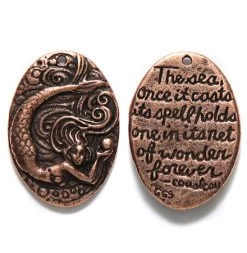 GG440-AC: Green Girl Mermaid Pearl Antique Copper 22x31m - 1 Piece