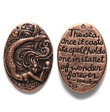 GG440-AC: Green Girl Mermaid Pearl Antique Copper 22x31m - 1 Piece 3 GG440-AC: Green Girl Mermaid Pearl Antique Copper 22x31m - 1 Piece