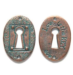 GG441-CV: Green Girl Keyhole Love Copper Verdigris - 1 Piece