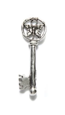 GG466-AS: Green Girl Butterfly Key Antique Silver 44mm - 1 Piece