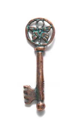 GG466-CV: Green Girl Butterfly Key Copper Verdigris - 1 Piece