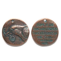 GG468-CV: Green Girl Hope Bird 29mm Copper Verdigris - 1 Piece