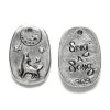 GG471-AS: Green Girl Howling Wolf Antique Silver 16x22mm - 1 Piece
