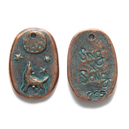GG471-CV: Green Girl Howling Wolf Copper Verdigris - 1 Piece 3 GG471-CV: Green Girl Howling Wolf Copper Verdigris - 1 Piece