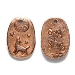 GG471-RGA: Green Girl Howling Wolf Rose Gold Antique - 1 Piece