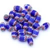 IN354: Classic Chevron Red White And Blue 12-14mm - 25 Pieces -Handmade Beads Discount Store IN354 Beads IndiaBeads