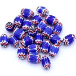 IN354: Classic Chevron Red White And Blue 12-14mm - 25 Pieces