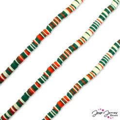 JJ99-XMAGIC: JJB Heishi Bead Strand In Christmas Magic -Handmade Beads Discount Store JJ99 XMAGIC TopBrands JesseJamesBeads