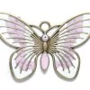 ME5586-G: Brass Butterfly Pendant White & Purple Epoxy Antiqued Brass 100mm - 1 Piece -Handmade Beads Discount Store ME5586 G PendantsandCharms MetalCharms