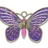 ME5590-G: Brass Butterfly Pendant Pink & Purple Epoxy Antiqued Brass 100mm - 1 Piece -Handmade Beads Discount Store ME5590 G PendantsandCharms MetalCharms