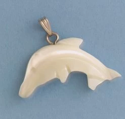 MP486: Mother Of Pearl Dolphin Charm 30mm - - 4 Pieces