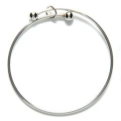 MS6513-ST: Wire Charm Bracelet Bright Silver 6mm Ends - 1 Each -Handmade Beads Discount Store MS6513 ST Findings LargeHoleInterchangeableJewelryComponents