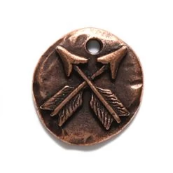 ND1211-AC: Nunn Organic Charm Arrows 18mm Antique Copper - 1 Piece