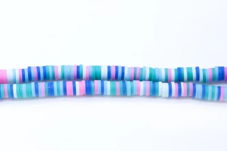 PC109-6: Polymer Clay Heishi Blue Raspberry 6mm 4 PC109-6: Polymer Clay Heishi Blue Raspberry 6mm - Image 2