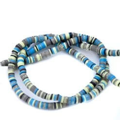 Polymer Clay Heishi Blue Marble 6mm