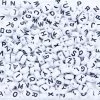 PL200-11: Acrylic Alphabet White/Black Disc 4x7mm 200Pcs -Handmade Beads Discount Store PL200 11 thumbnail