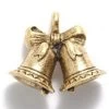 PW4189-AG: Pewter Charm Christmas Bells Antique Gold Plated 15x17mm -Handmade Beads Discount Store PW4189 AG thumbnail