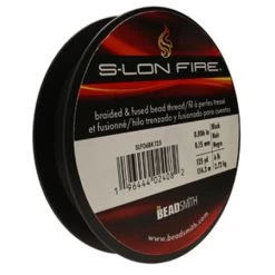 SLF06CR125: S-LON FIRE Braided & Fused Bead Thread Black .006"/.15mm 6LBS Test 125 Yard Spool