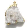 ST25-15: Druzy Crystal Pendant With Gold 33x39mm Average 1 Piece