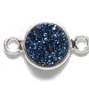 ST25-41B: Druzy Link Blue 8x14mm Sterling Silver - - 1 Piece -Handmade Beads Discount Store ST25 41B PendantsandCharms GemstonePendants
