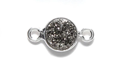 ST25-41G: Druzy Link Grey 8x14mm Sterling Silver - - 1 Piece 3 ST25-41G: Druzy Link Grey 8x14mm Sterling Silver - - 1 Piece