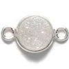 ST25-41W: Druzy Link White Aurora Borealis Finish 8x14mm Sterling Silver 1 Piece -Handmade Beads Discount Store ST25 41W PendantsandCharms GemstonePendants