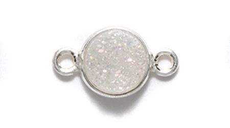 ST25-41W: Druzy Link White Aurora Borealis Finish 8x14mm Sterling Silver 1 Piece 3 ST25-41W: Druzy Link White Aurora Borealis Finish 8x14mm Sterling Silver 1 Piece