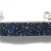 ST25-43B: Druzy 2 Loop Pendant Blue 8.5x30mm Sterling Silver 1 Piece -Handmade Beads Discount Store ST25 43B PendantsandCharms GemstonePendants