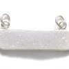 ST25-43W: Druzy 2 Loop Pendant White Aurora Borealis Finish 8.5x30mm Sterling Silver 1 Piece 2 ST25-43W: Druzy 2 Loop Pendant White Aurora Borealis Finish 8.5x30mm Sterling Silver 1 Piece -Handmade Beads Discount Store ST25 43W PendantsandCharms GemstonePendants